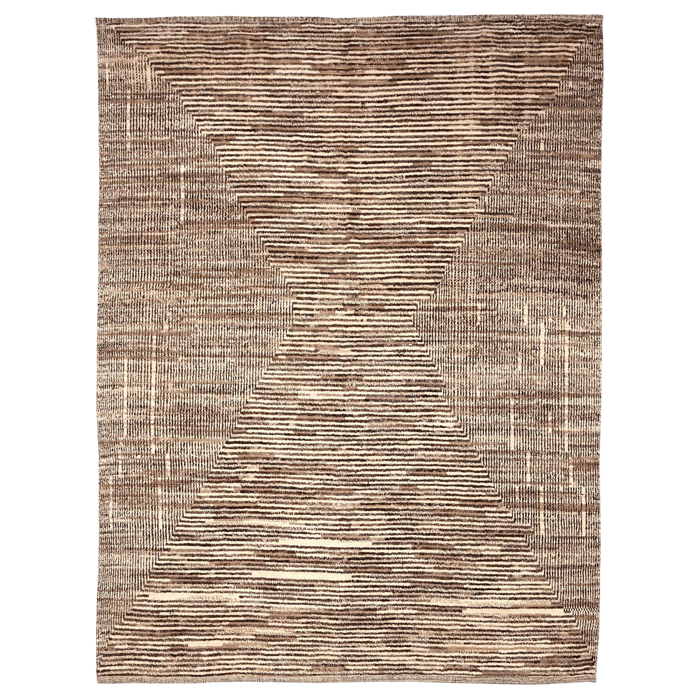 Tappeti Afghanistan Moroccan Area Rugs - Lana Marrone Avorio Design - 94344