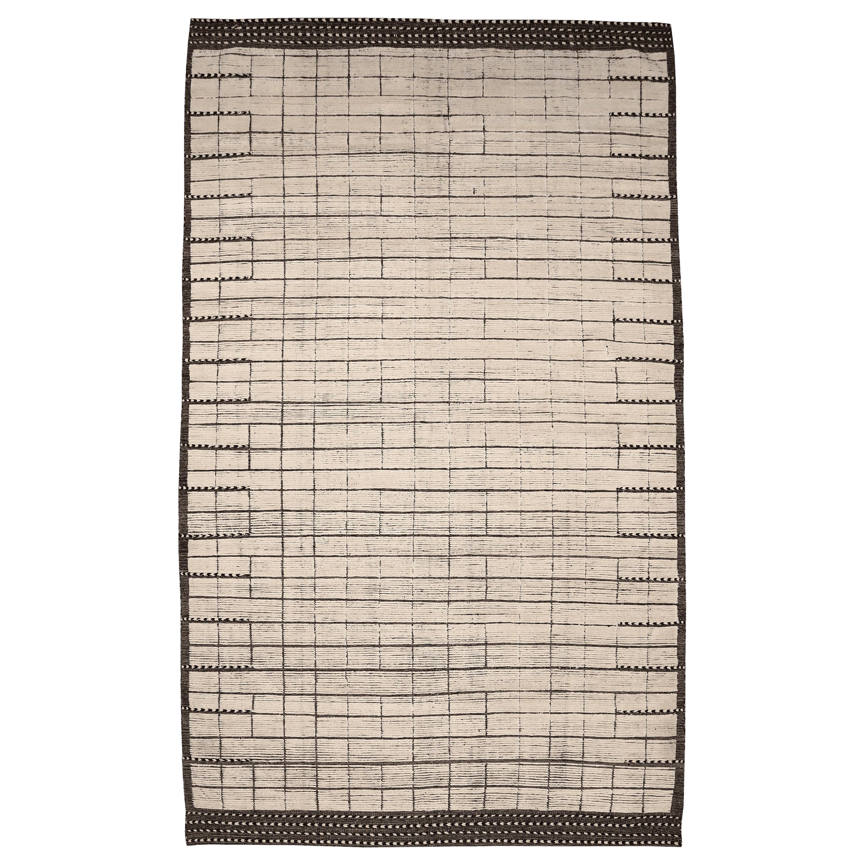 Tappeti Afghanistan Moroccan Area Rugs - Lana Marrone Avorio Design - 94348