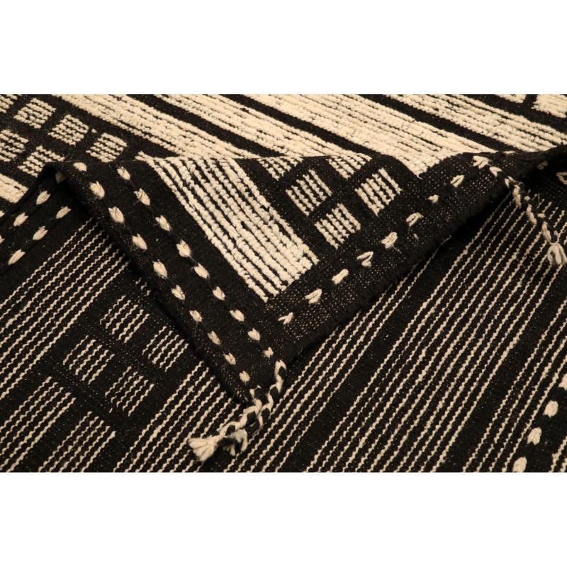 Afghano Tappeti Afghanistan Moroccan Area Rugs - Lana Marrone Avorio Design - 94351 in vendita