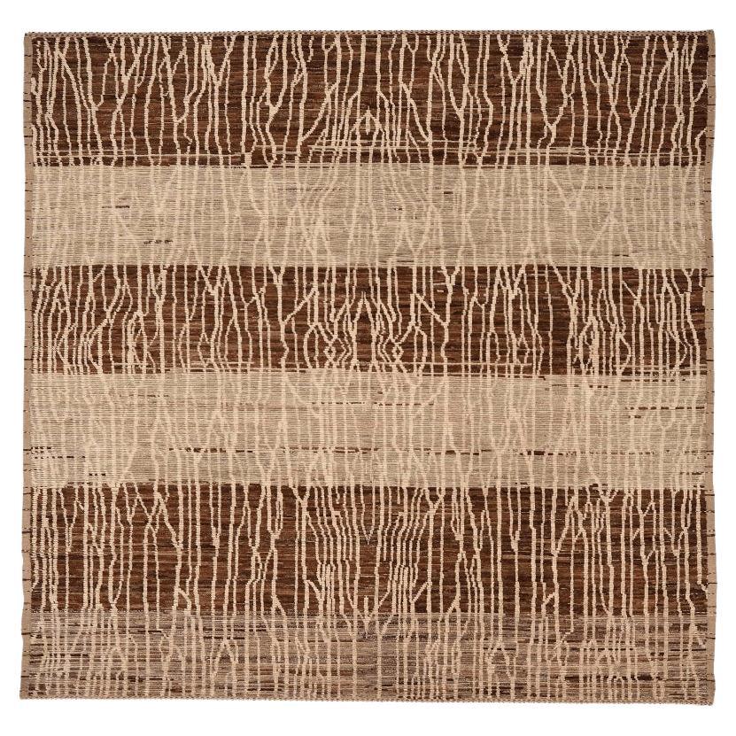 Tappeti Afghanistan Moroccan Area Rugs - Lana Marrone Avorio Design - 96375