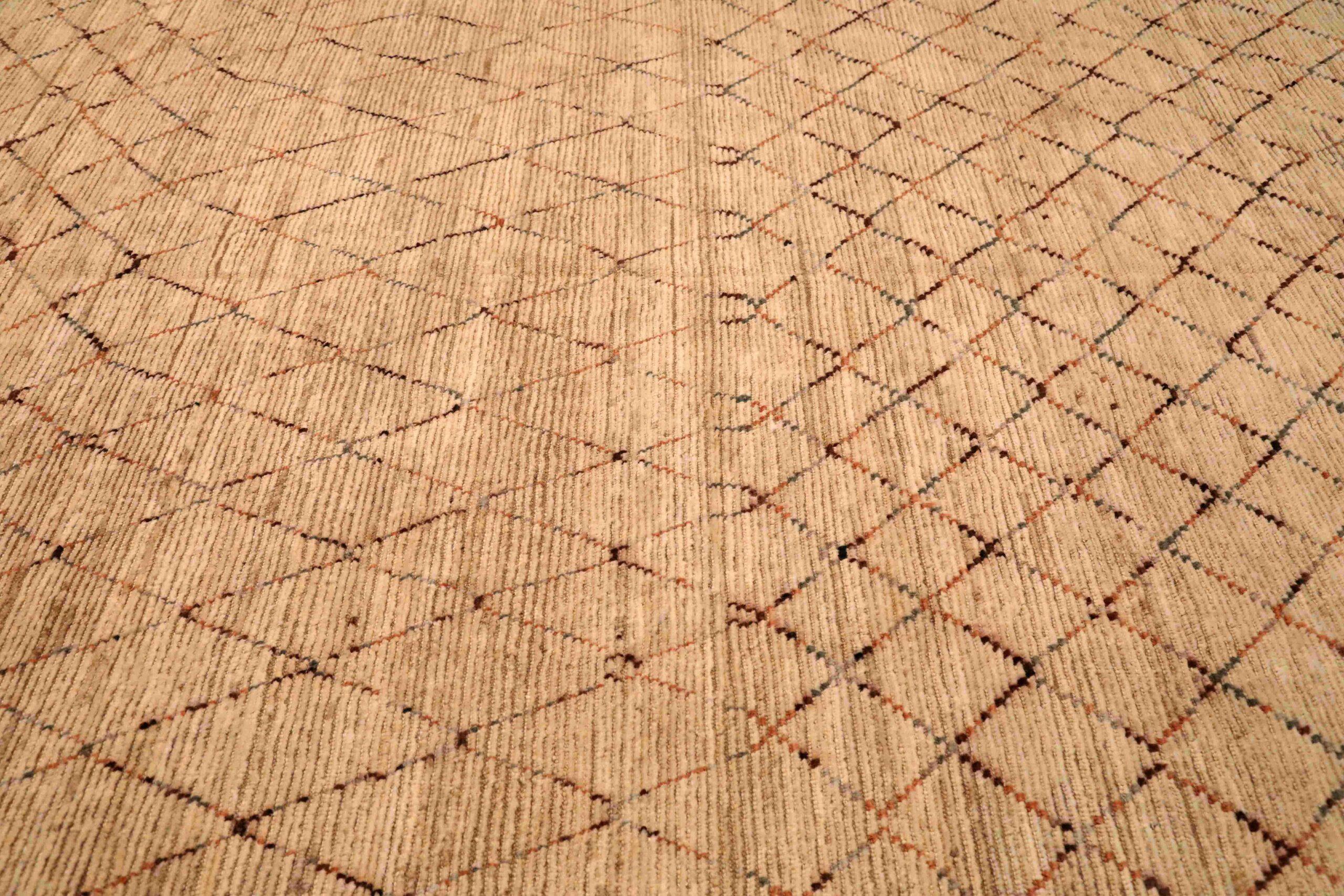 Tappeti Afghanistan Moroccan Area Rugs - Lana Marrone Avorio Design - 96391 In condizioni ottime in vendita a Dallas, TX