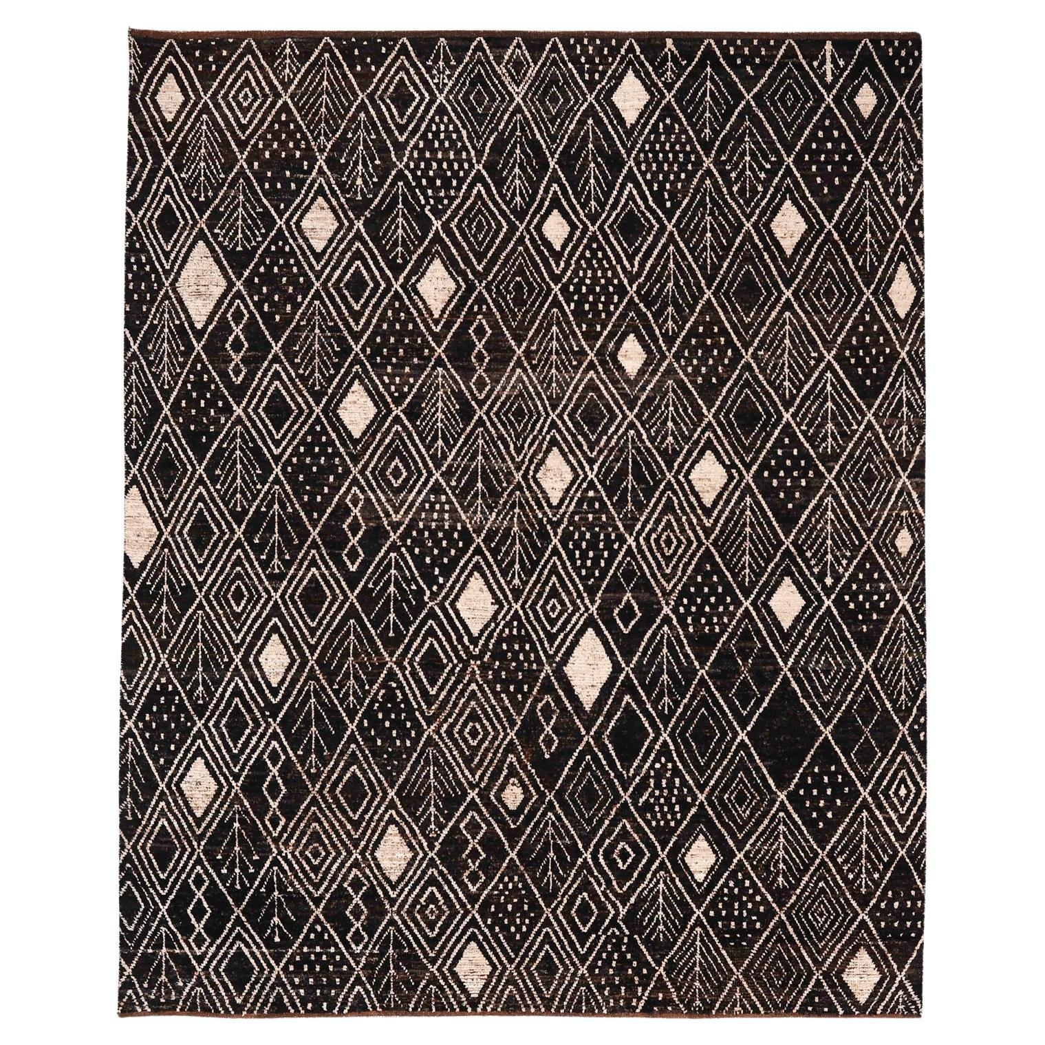 Tappeti Afghanistan Moroccan Area Rugs - Lana Marrone Avorio Design - 96393