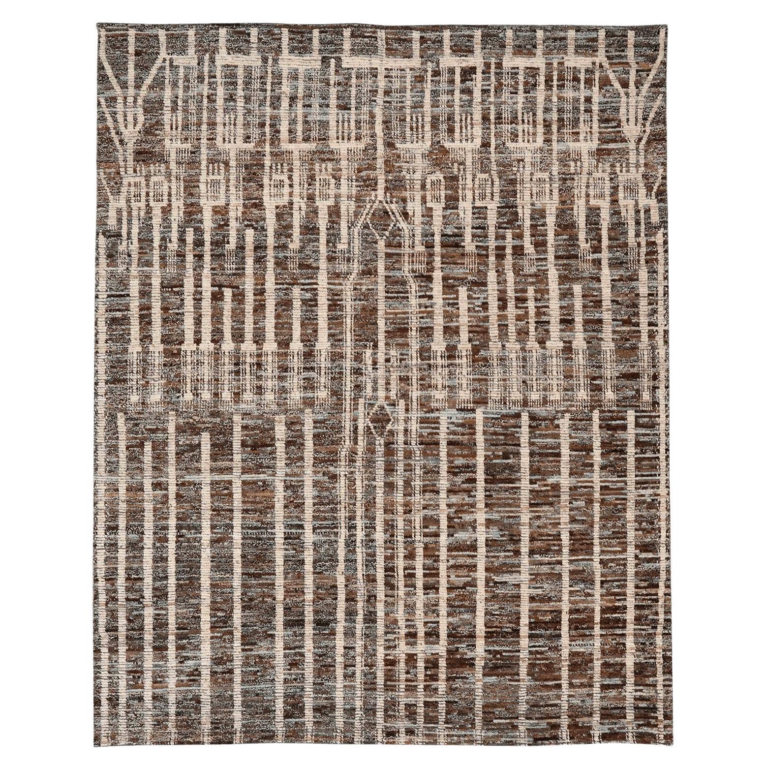 Tappeti Afghanistan Moroccan Area Rugs - Lana Marrone Avorio Design - 96394