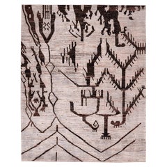 Tappeti Afghanistan Moroccan Area Rugs - Lana Marrone Avorio Design - 96397