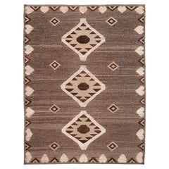 Tappeti Afghanistan Moroccan Area Rugs - Lana Marrone Avorio Design - 96401