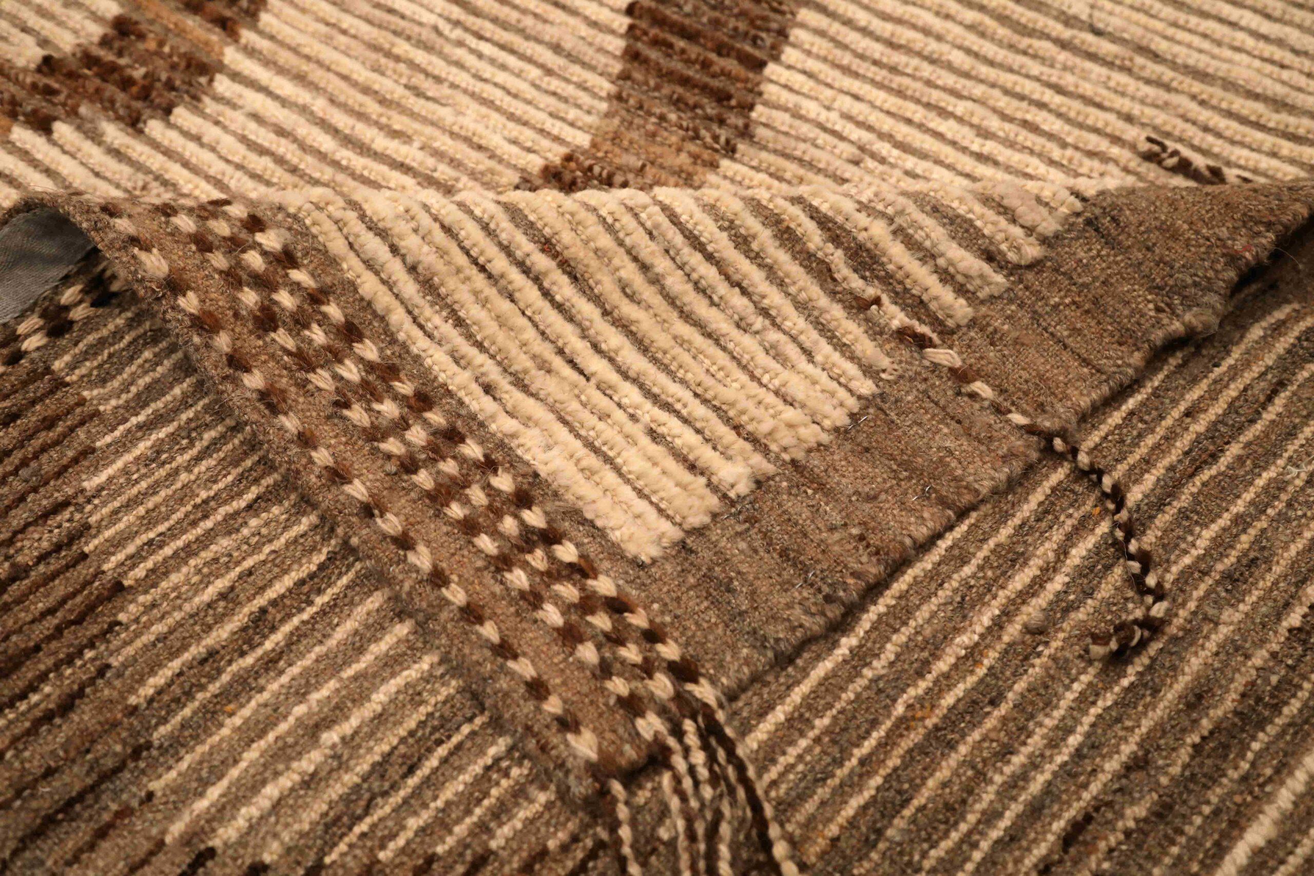 Afghanistan Marokkanische Teppiche - Wolle Braun Elfenbein Design - 96405 (Stammeskunst) im Angebot
