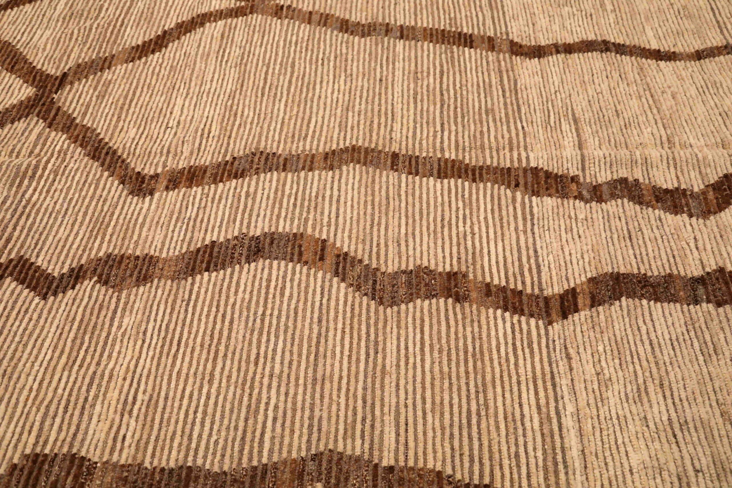 Afghanistan Marokkanische Teppiche - Wolle Braun Elfenbein Design - 96405 (Handgeknüpft) im Angebot