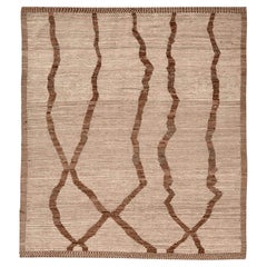 Tappeti Afghanistan Moroccan Area Rugs - Lana Marrone Avorio Design - 96405