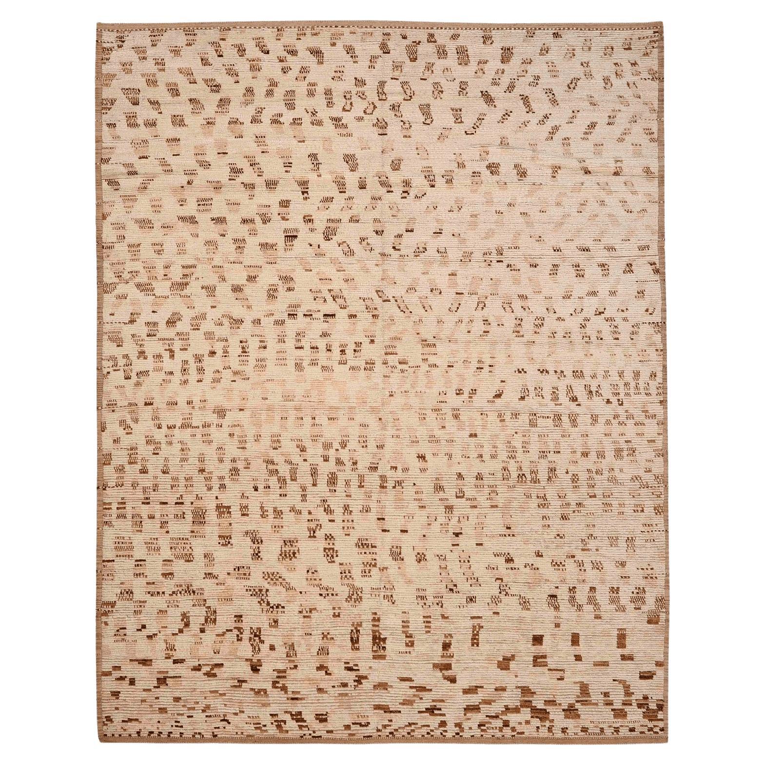 Afghanistan Marokkanische Teppiche - Wolle Braun Elfenbein Design - 96409