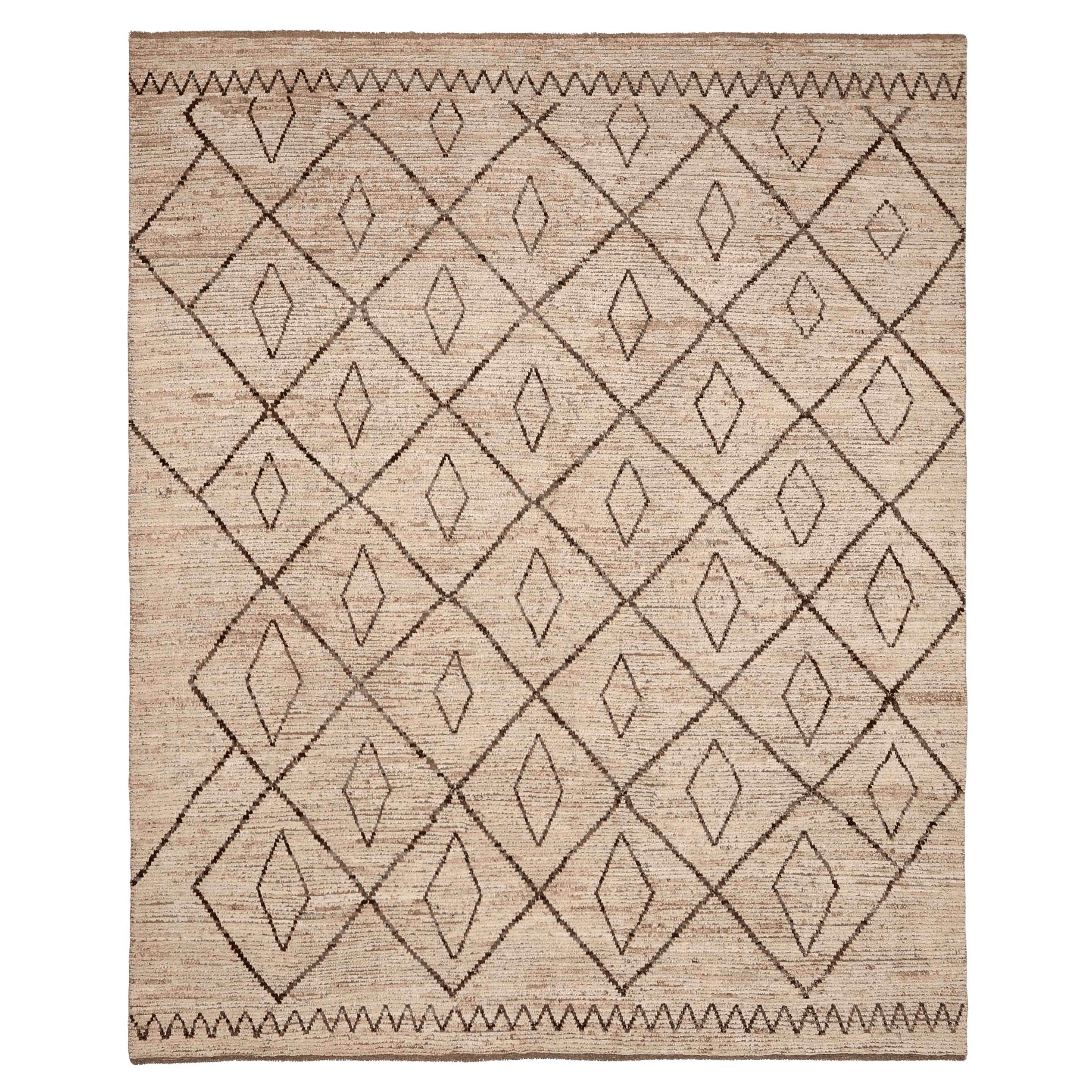 Tappeti Afghanistan Moroccan Area Rugs - Lana Marrone Avorio Design - 96423