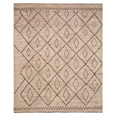 Tappeti Afghanistan Moroccan Area Rugs - Lana Marrone Avorio Design - 96423