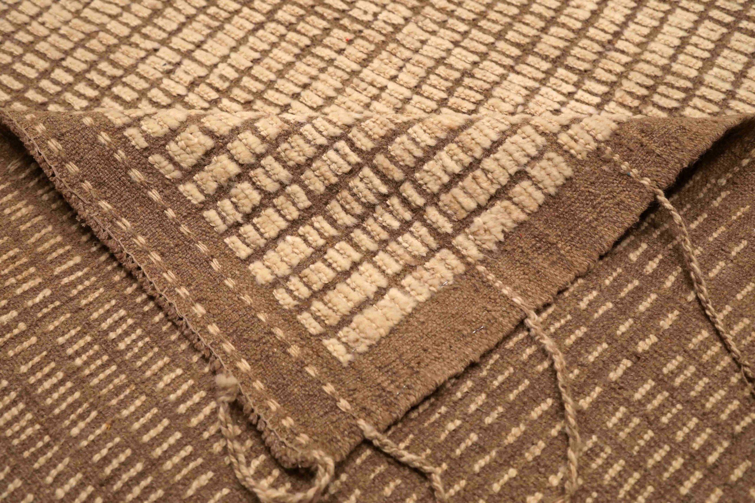 Afganistán Alfombras Marroquíes - Lana Marrón Diseño Marfil - 96425 Tribal en venta
