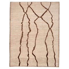 Tappeti Afghanistan Moroccan Area Rugs - Lana Marrone Avorio Design - 96429