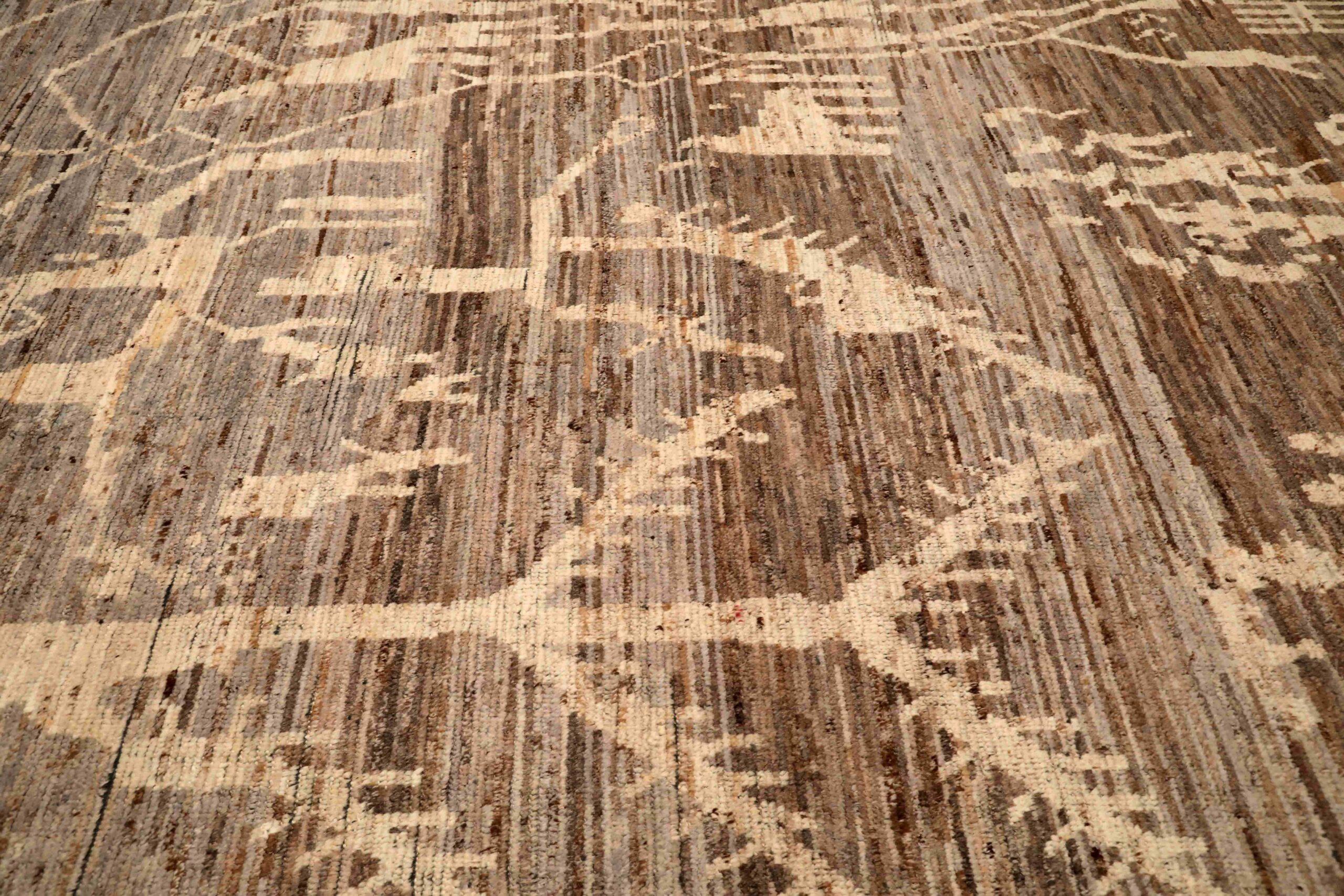 Tappeti Afghanistan Moroccan Area Rugs - Lana Marrone Avorio Design - 96446 In condizioni ottime in vendita a Dallas, TX