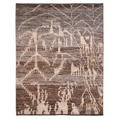 Tappeti Afghanistan Moroccan Area Rugs - Lana Marrone Avorio Design - 96446