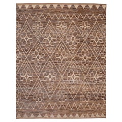 Tappeti Afghanistan Moroccan Area Rugs - Lana Marrone Avorio Design - 96447