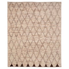 Tappeti Afghanistan Moroccan Area Rugs - Lana Marrone Avorio Design - 96448