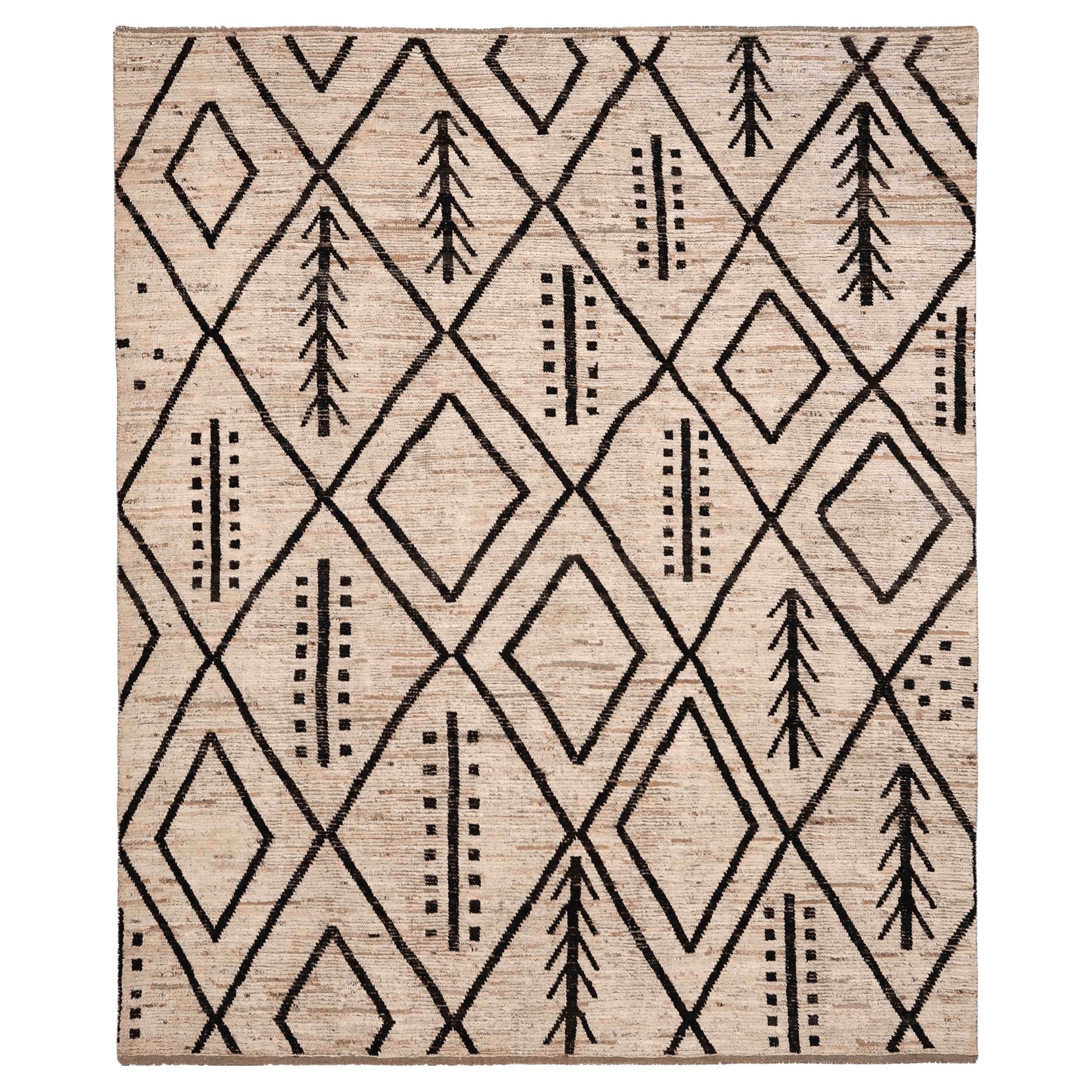 Tappeti Afghanistan Moroccan Area Rugs - Lana Marrone Avorio Design - 96449