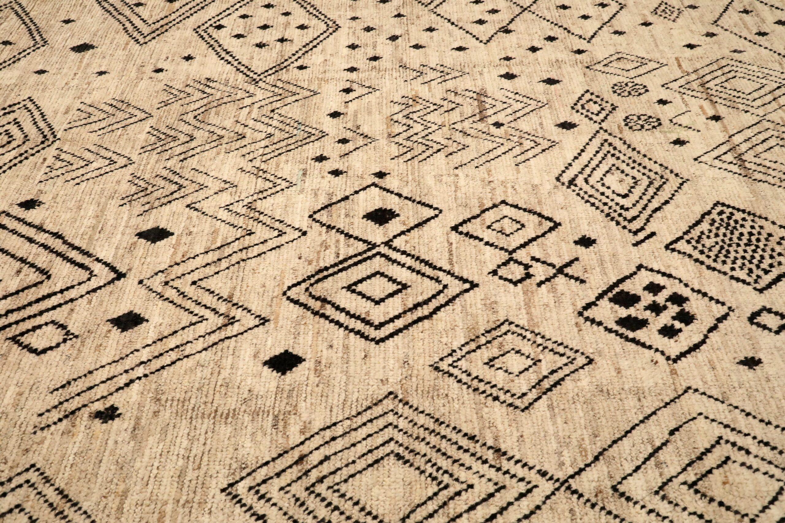 Afghanistan Marokkanische Teppiche - Wolle Braun Elfenbein Design - 96454 im Zustand „Hervorragend“ im Angebot in Dallas, TX