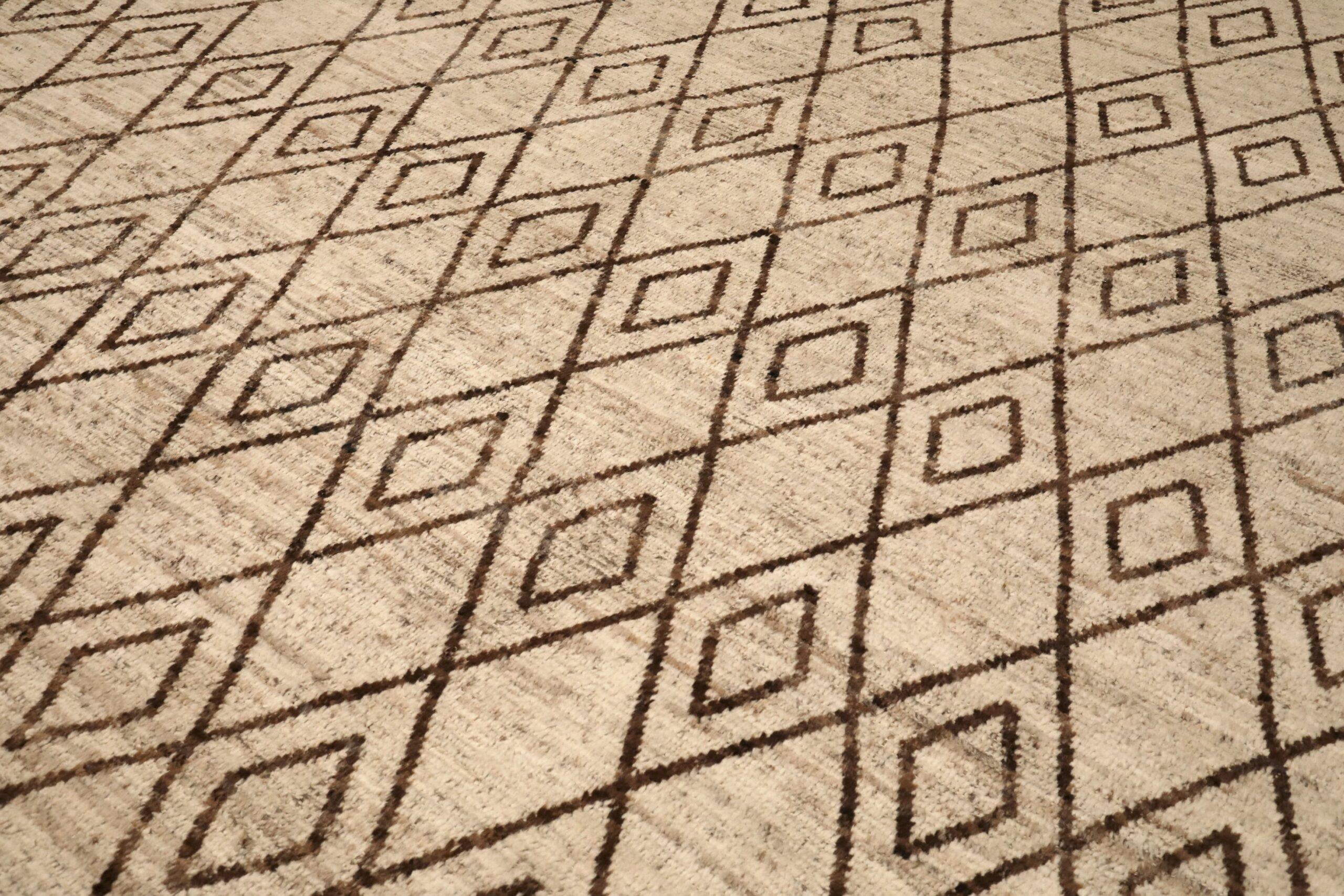 Afganistán Alfombras Marroquíes - Lana Marrón Diseño Marfil - 96461 Tribal en venta