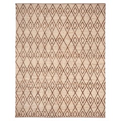 Tappeti Afghanistan Moroccan Area Rugs - Lana Marrone Avorio Design - 96461