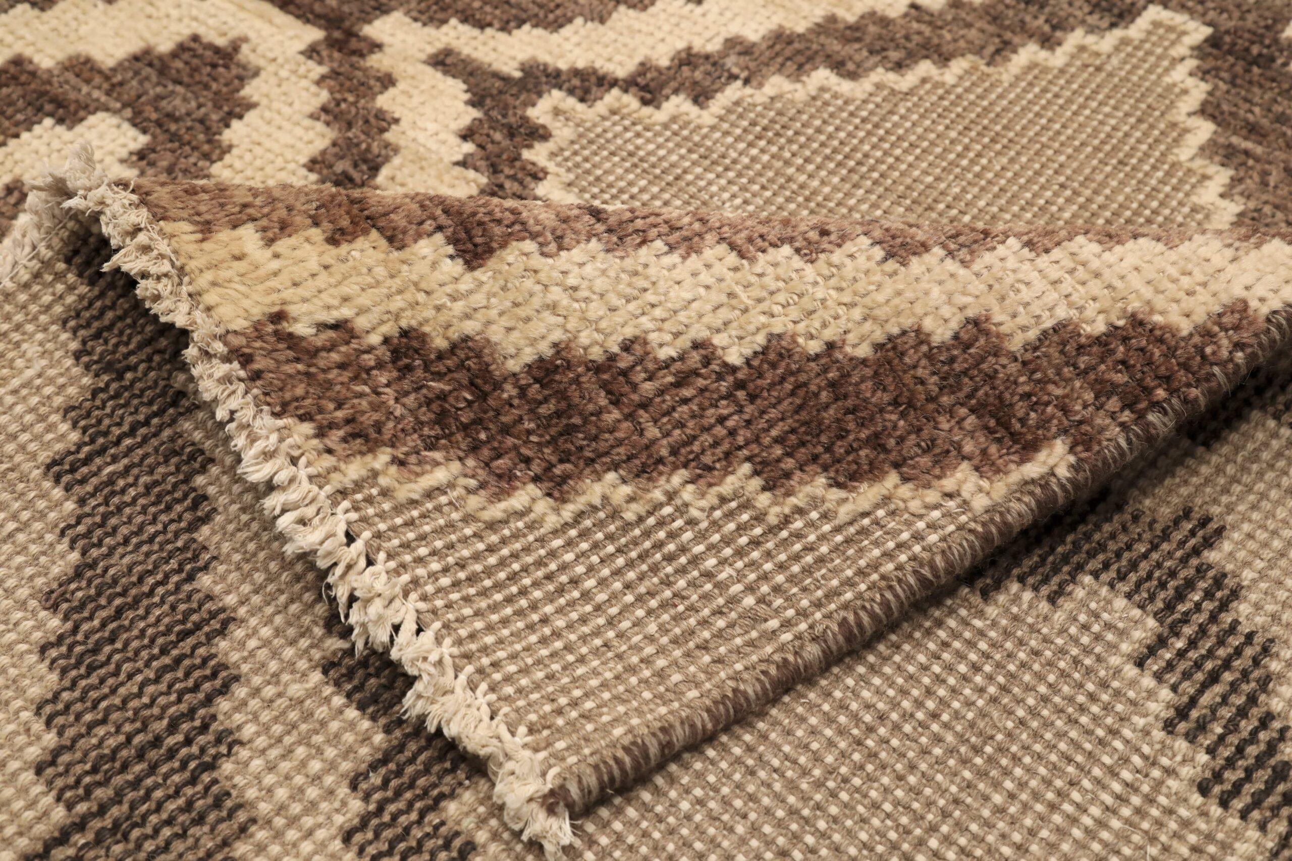 Afganistán Alfombras Marroquíes - Lana Marrón Diseño Marfil - 96465 Afgano en venta