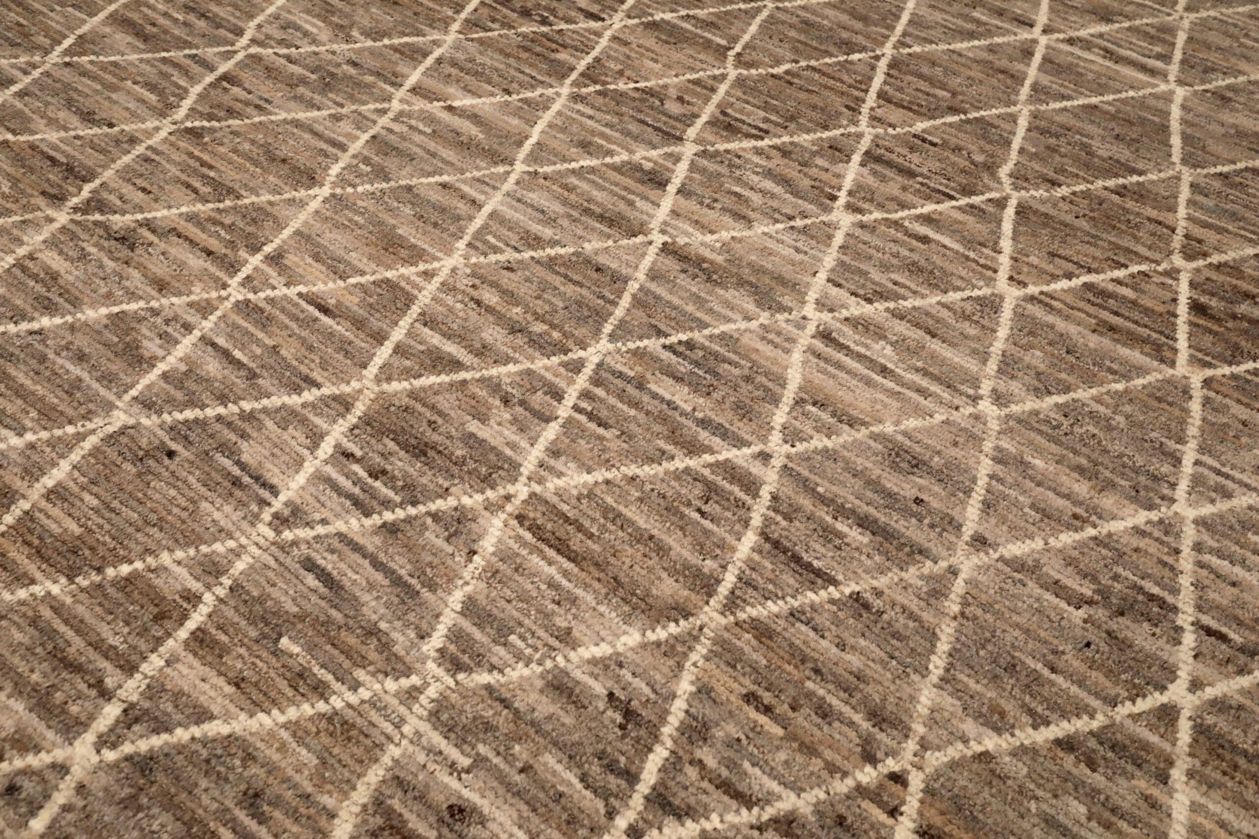 Afganistán Alfombras Marroquíes - Lana Marrón Diseño Marfil - 96466 Tribal en venta