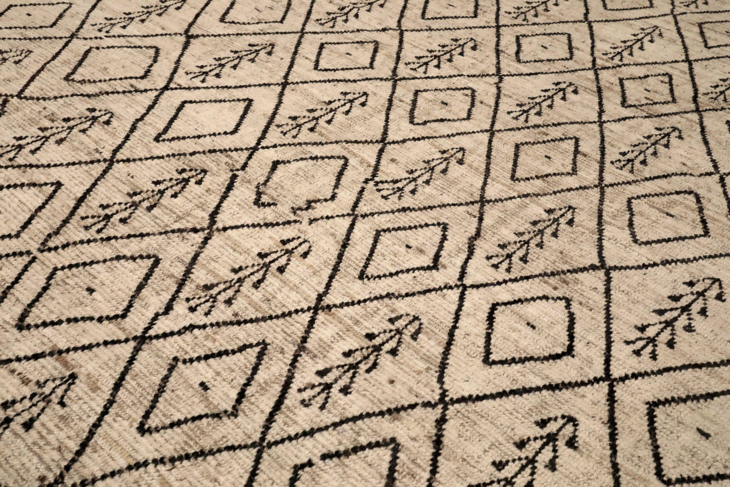 Afganistán Alfombras Marroquíes - Lana Marrón Diseño Marfil - 96467 Tribal en venta