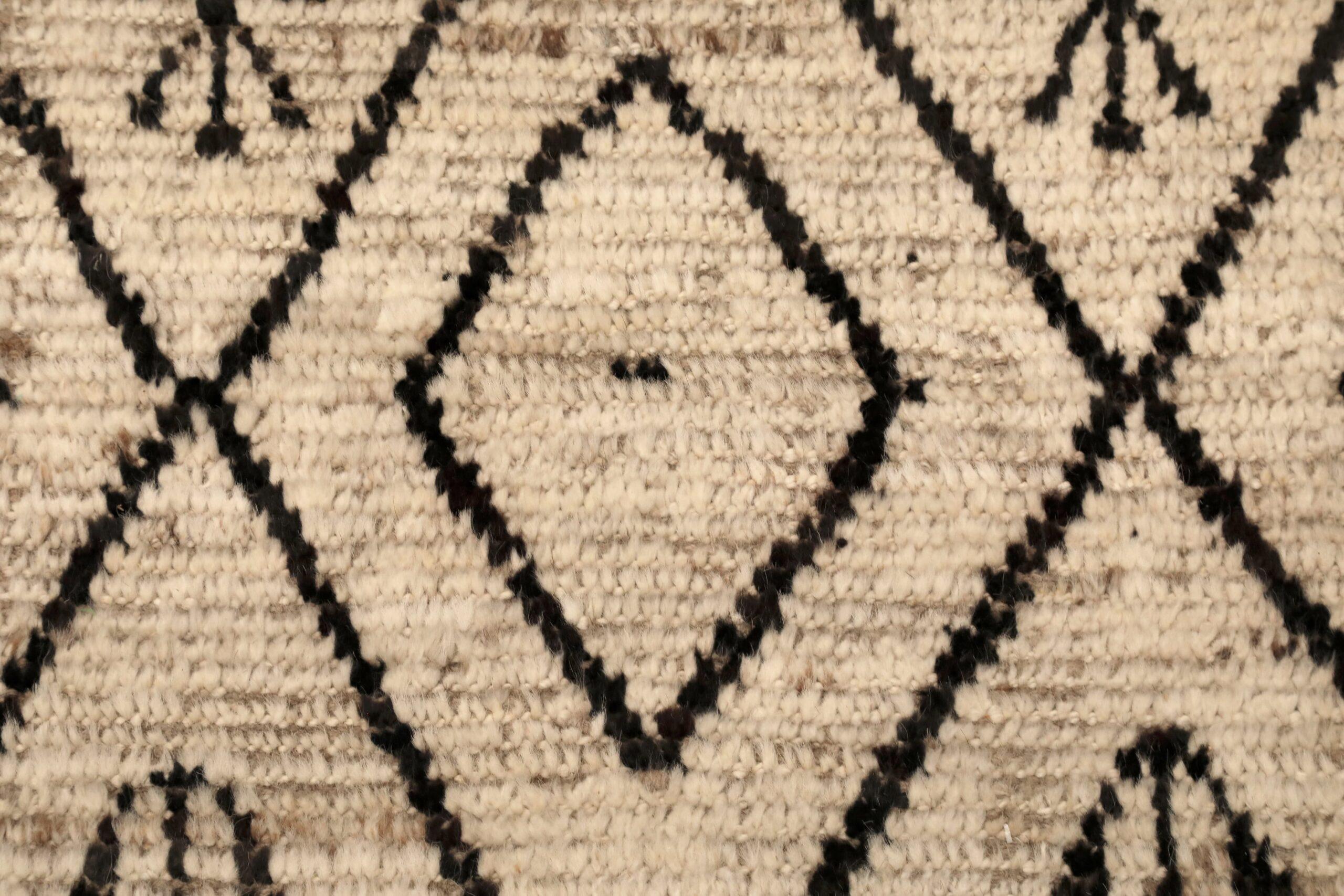 Afganistán Alfombras Marroquíes - Lana Marrón Diseño Marfil - 96467 Anudado a mano en venta