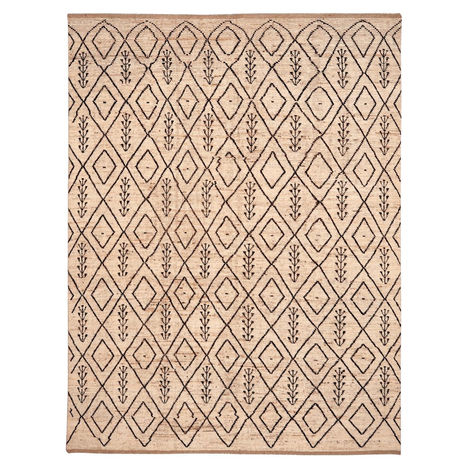 Tappeti Afghanistan Moroccan Area Rugs - Lana Marrone Avorio Design - 96467