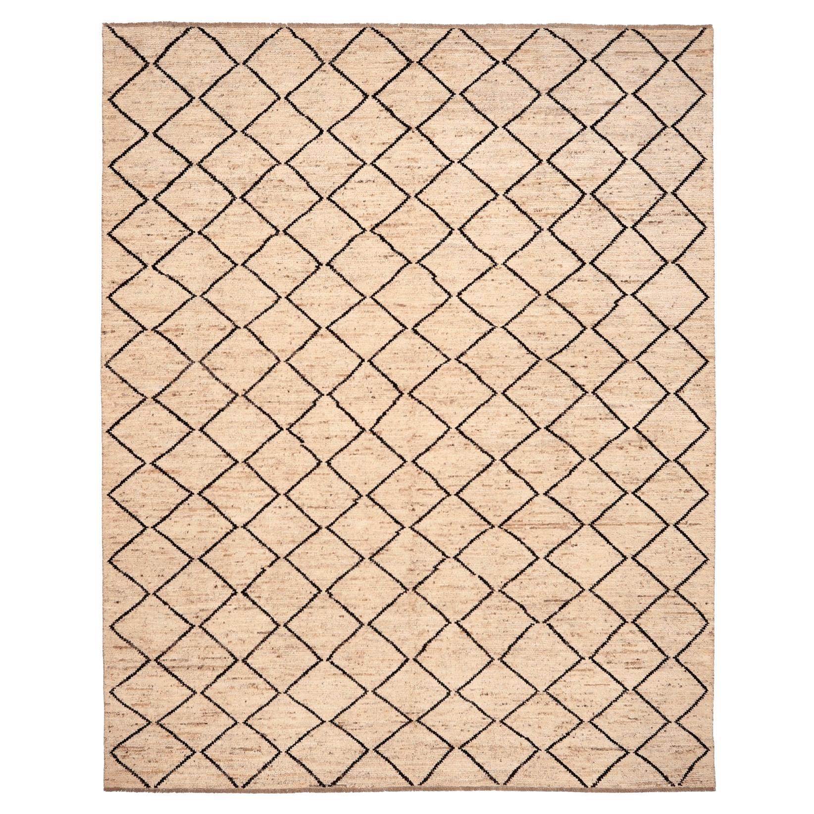 Afghanistan Marokkanische Teppiche - Wolle Braun Elfenbein Design - 96480