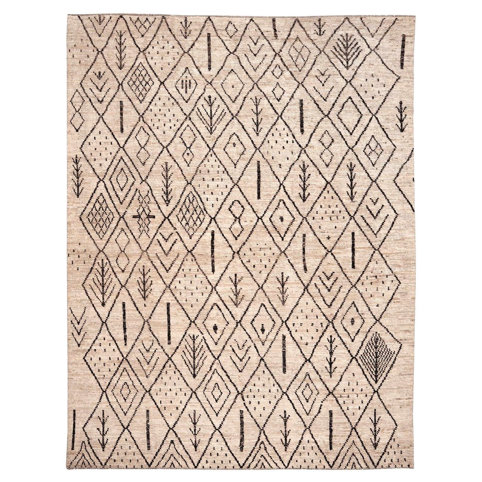 Tappeti Afghanistan Moroccan Area Rugs - Lana Marrone Avorio Design - 96483