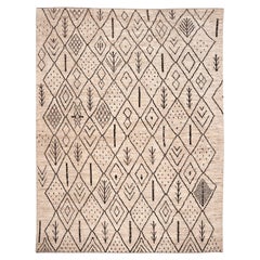 Afghanistan Marokkanische Teppiche - Wolle Braun Elfenbein Design - 96483
