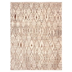 Afghanistan Marokkanische Teppiche - Wolle Braun Elfenbein Design - 96484