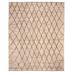 Tappeti Afghanistan Moroccan Area Rugs - Lana Marrone Avorio Design - 96485