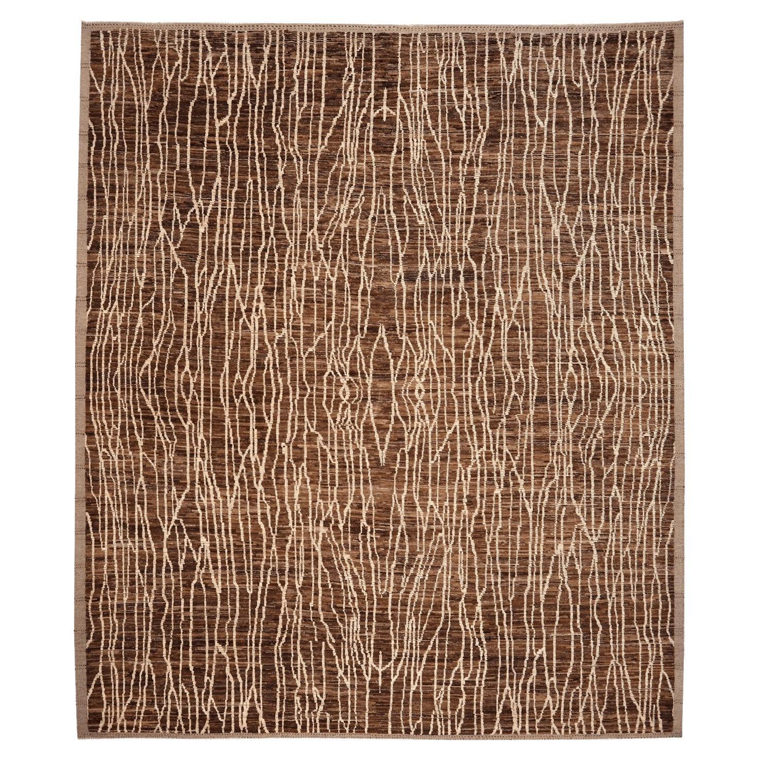 Tappeti Afghanistan Moroccan Area Rugs - Lana Marrone Avorio Design - 96488