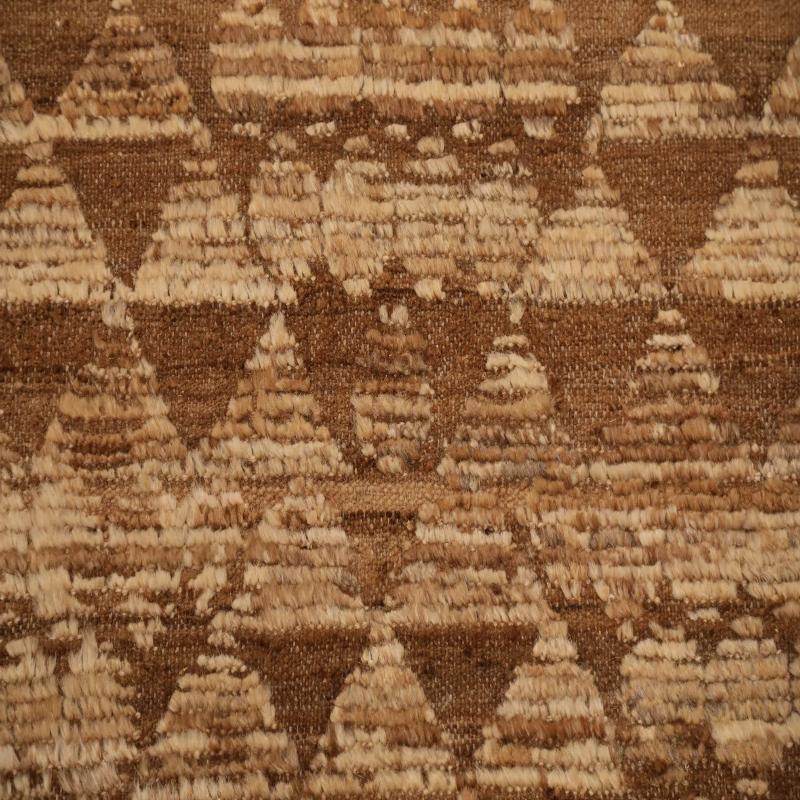 Tribale Tappeti Afghanistan Moroccan Area Rugs - Lana Marrone Avorio Design - 98436 in vendita