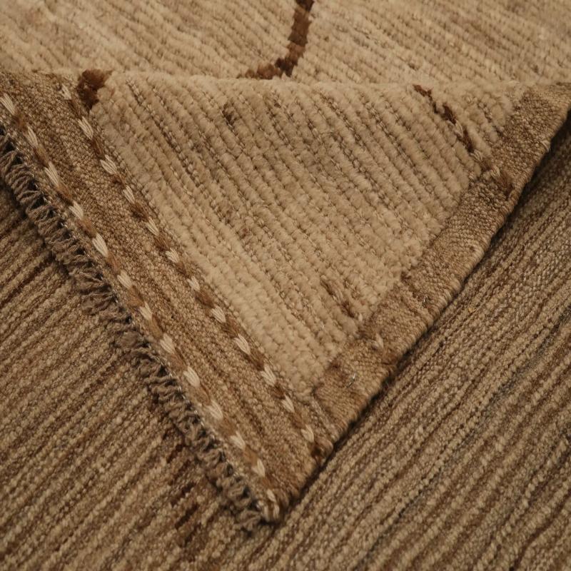 Afghano Tappeti Afghanistan Moroccan Area Rugs - Lana Marrone Avorio Design - 98442 in vendita