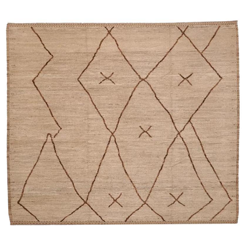 Afghanistan Marokkanische Teppiche - Wolle Braun Elfenbein Design - 98442