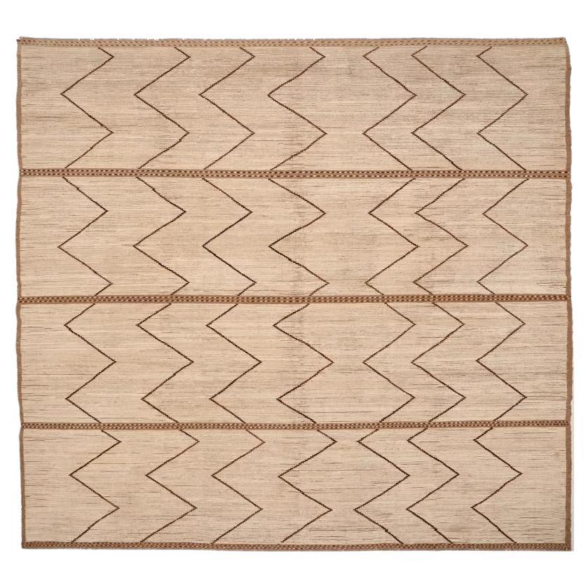 Afghanistan Marokkanische Teppiche - Wolle Braun Elfenbein Design - 98443