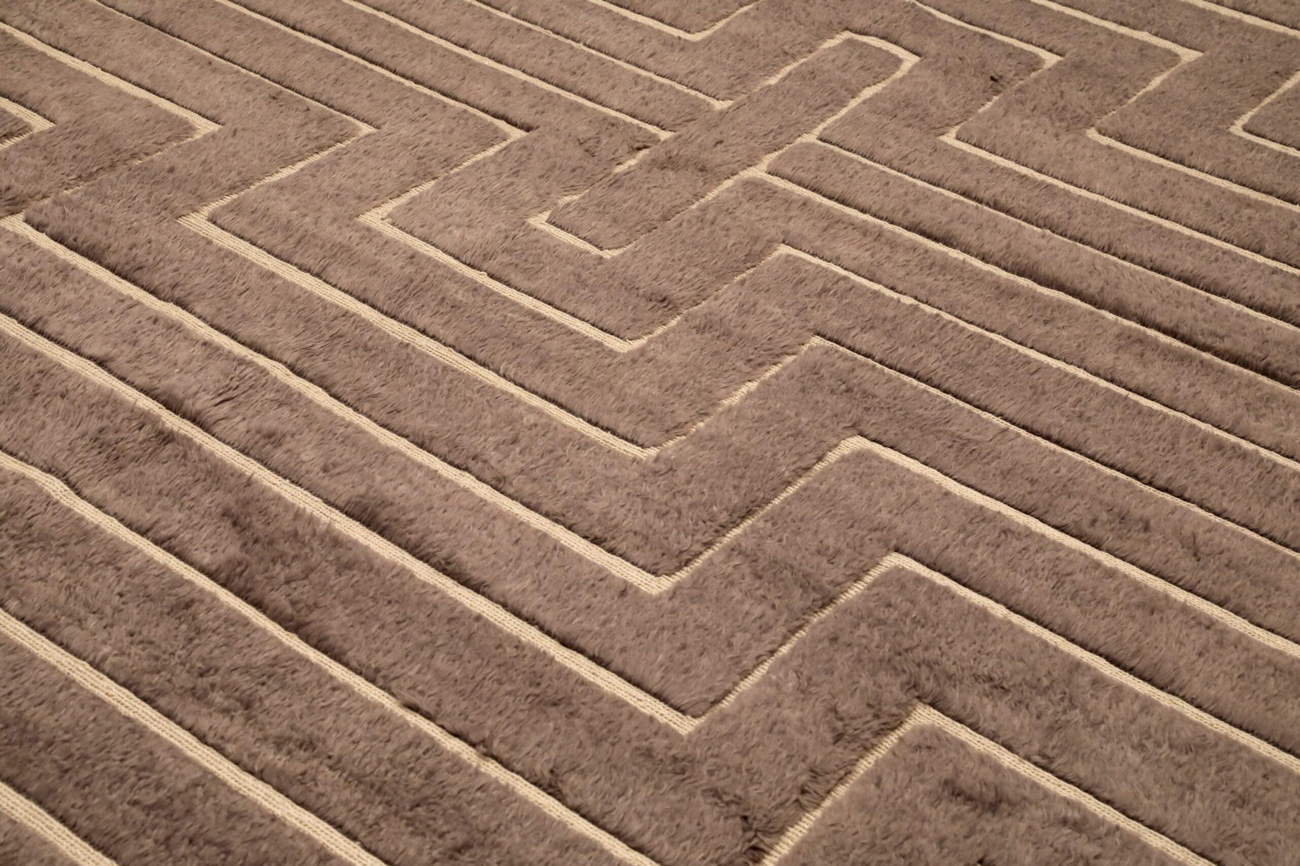 Tribal Afghanistan Moroccan Area Rugs - Wool Brown Ivory Terracotta - 96463 For Sale
