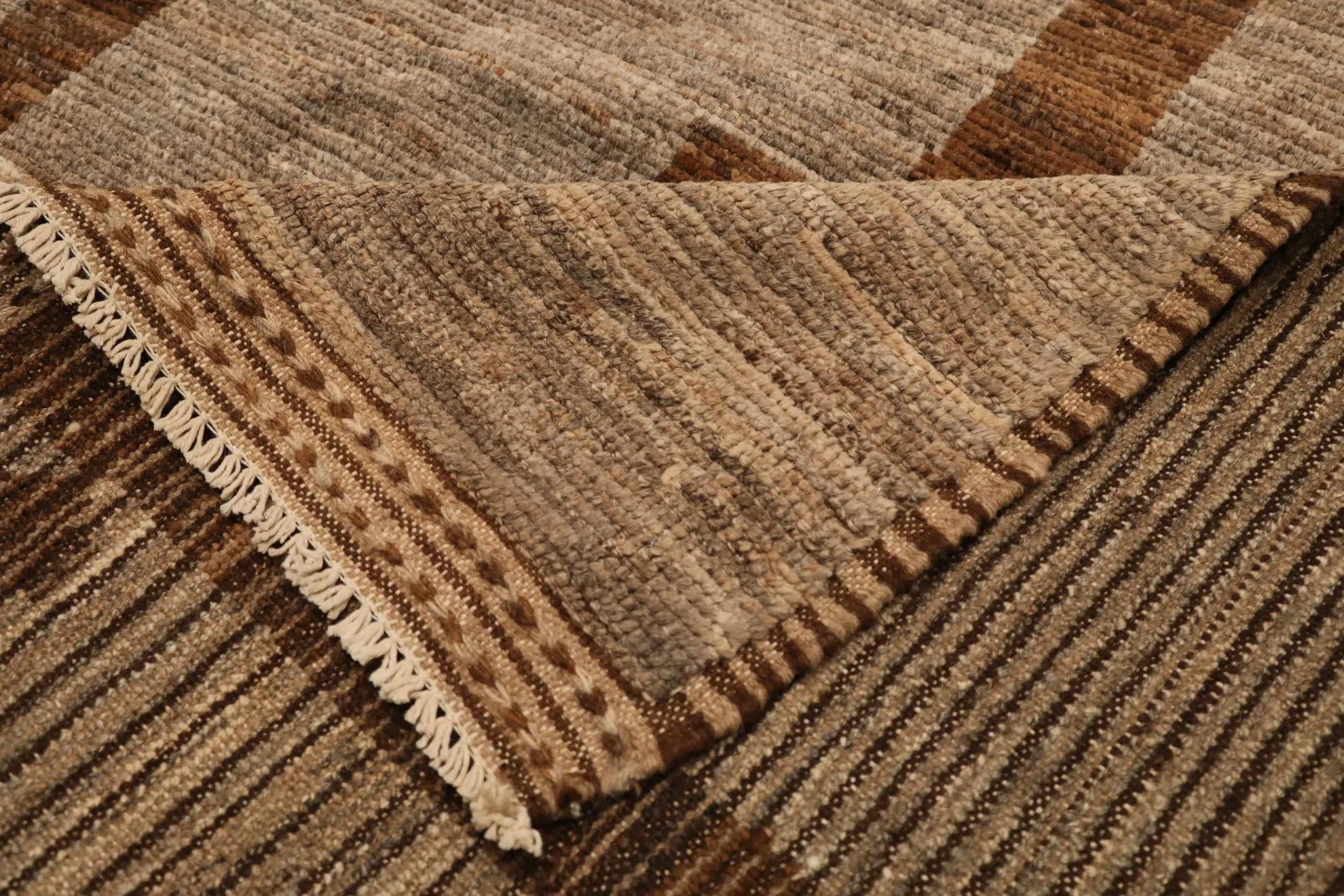 Afghanistan Marokkanische Teppiche - Wolle Braun Taupe Design - 98444 im Zustand „Hervorragend“ im Angebot in Dallas, TX