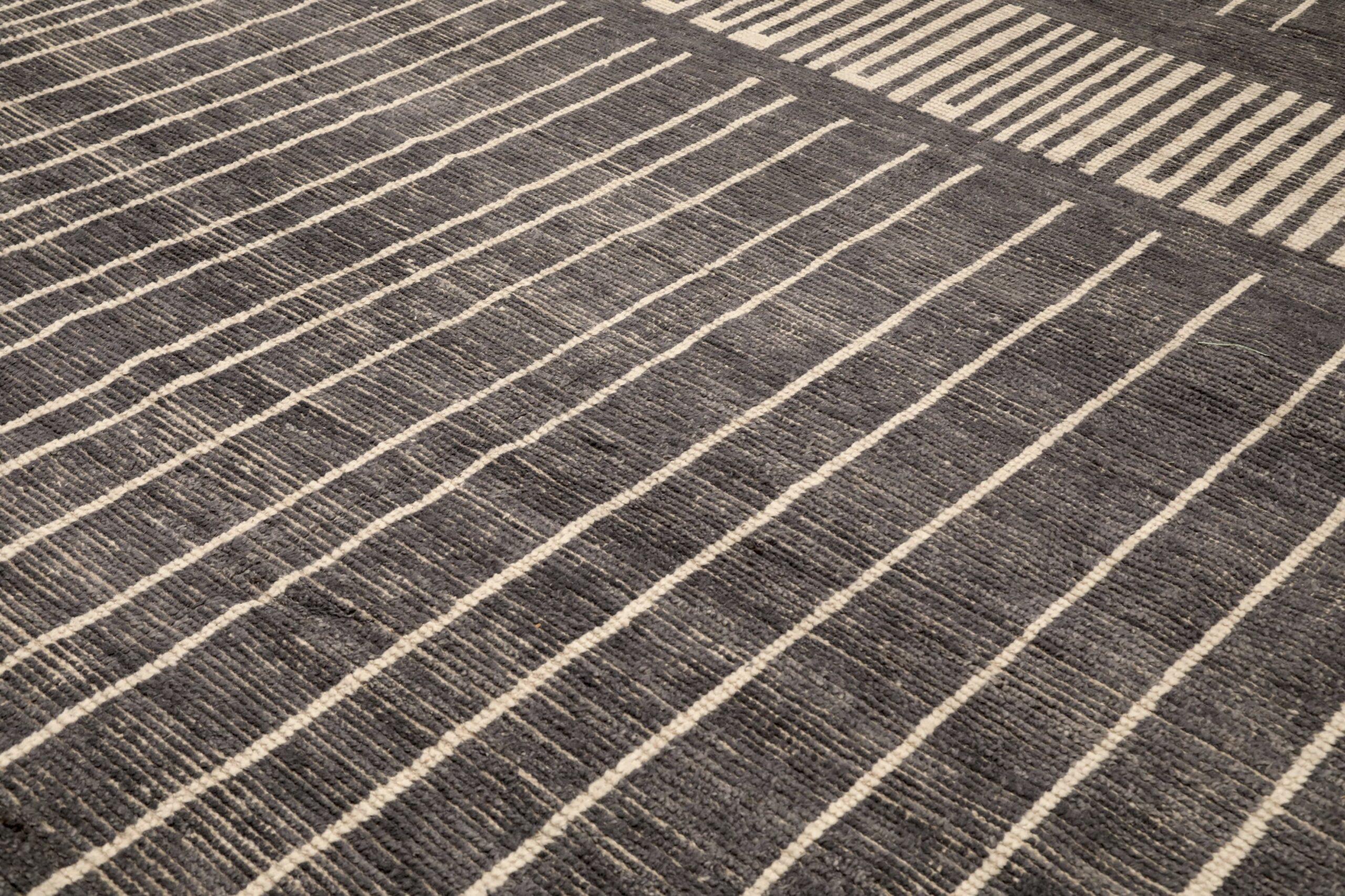 Afganistán Alfombras Marroquíes - Lana Gris Diseño Marfil - 96476 Tribal en venta