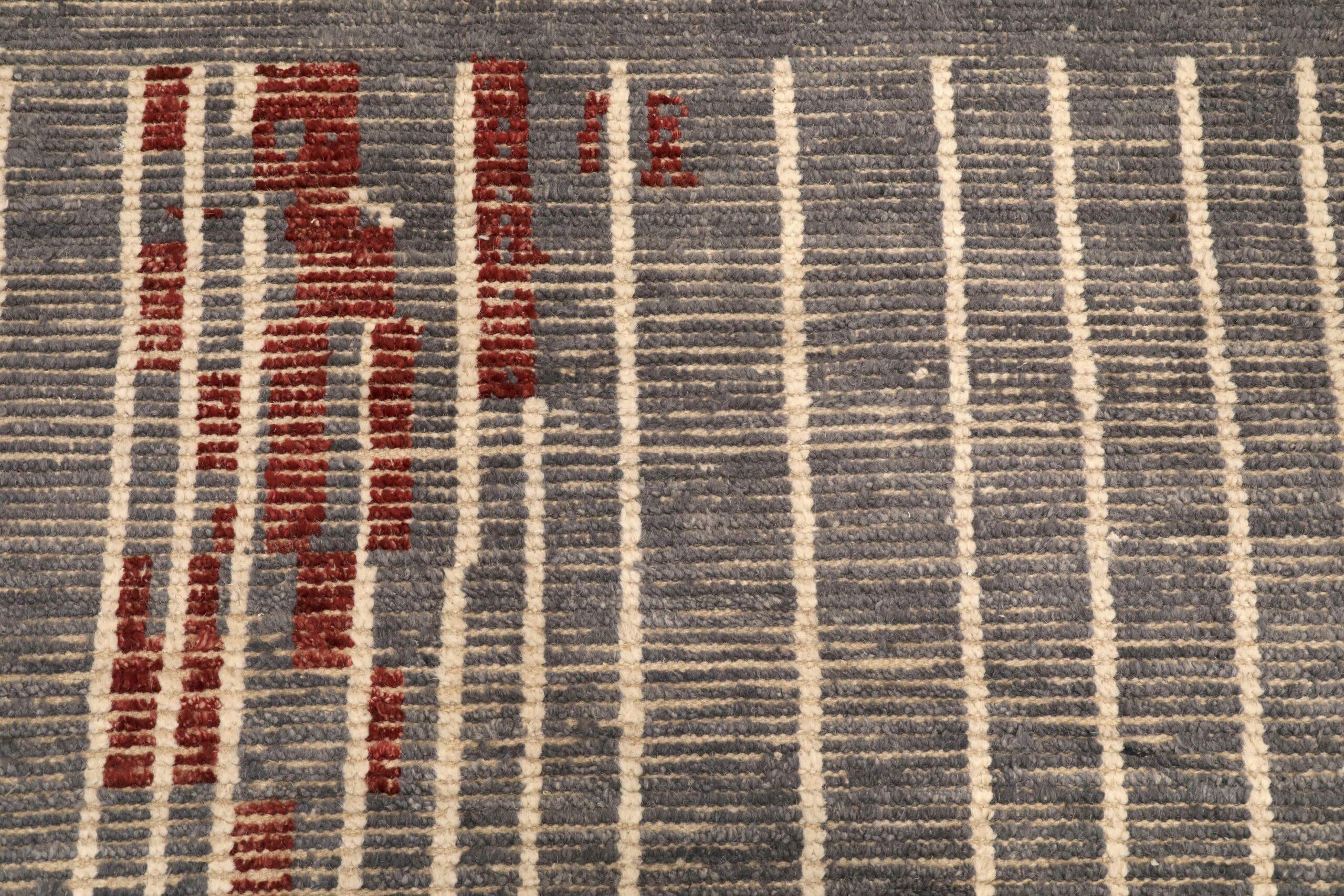 Afganistán Alfombras Marroquíes - Lana Gris Diseño Marfil - 96476 en Excelente estado para la venta en Dallas, TX