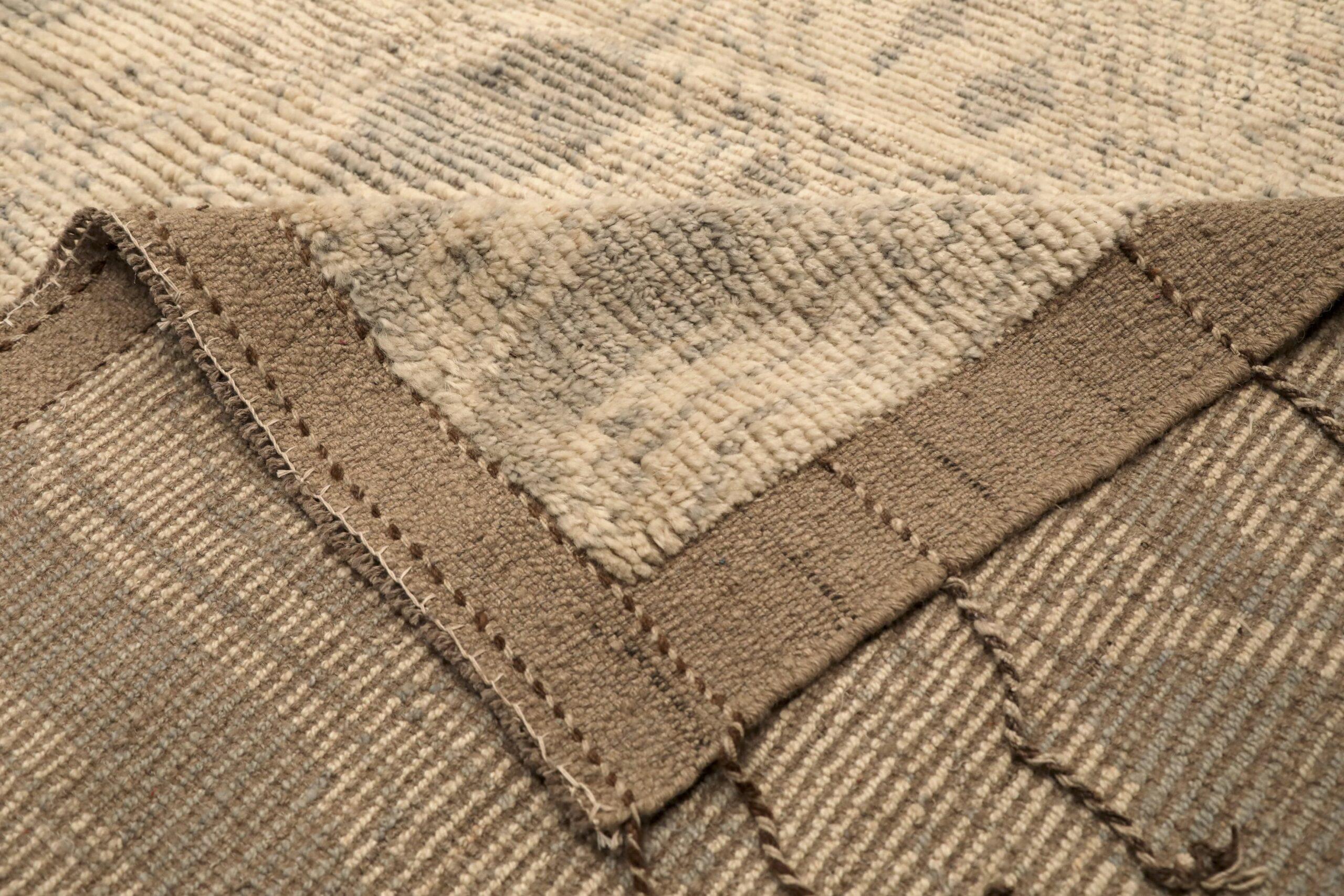 Afghanistan Marokkanische Teppiche - Wolle Grau Elfenbein Design - 96479 (Afghanisch) im Angebot