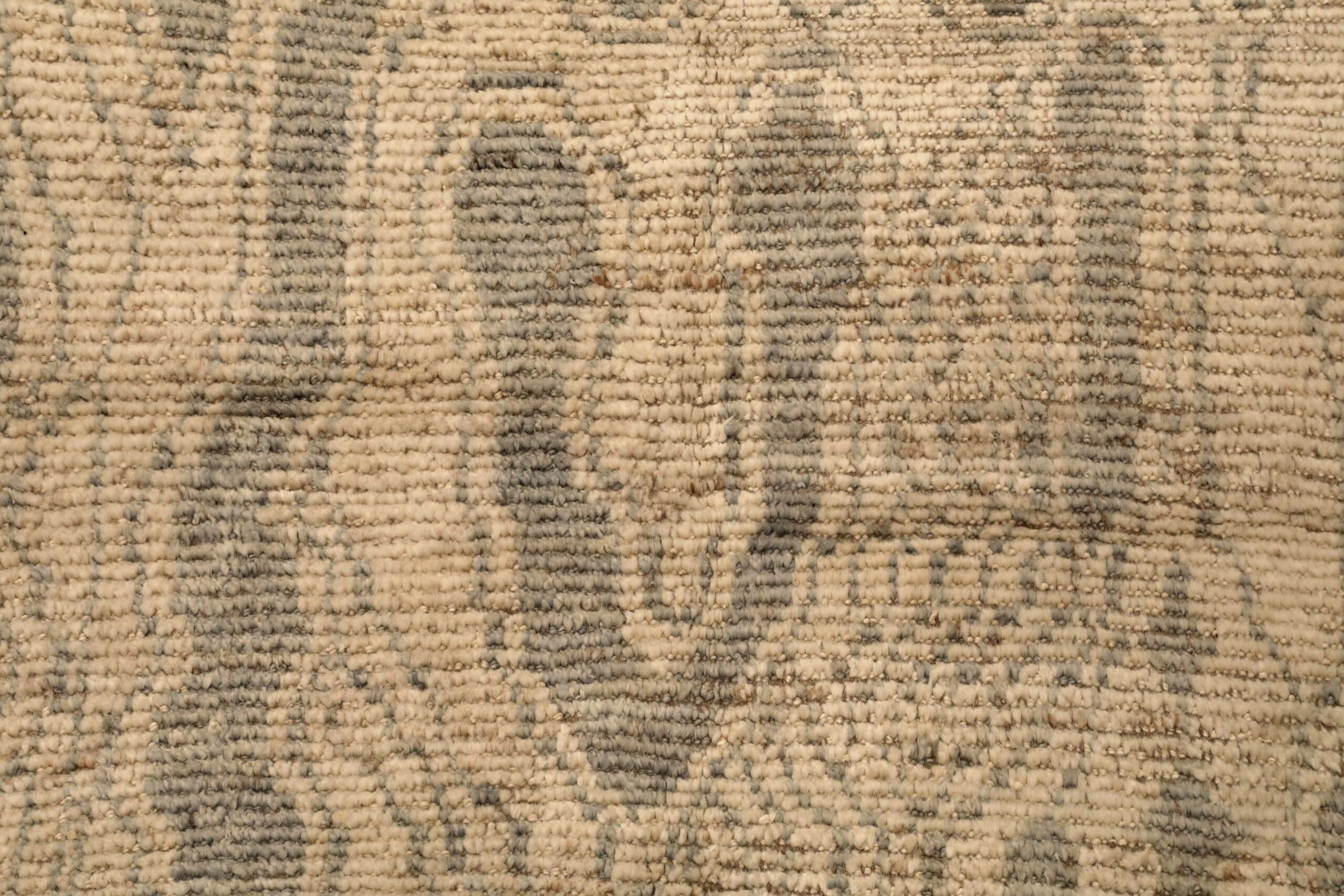 Afghanistan Marokkanische Teppiche - Wolle Grau Elfenbein Design - 96479 (Handgewebt) im Angebot