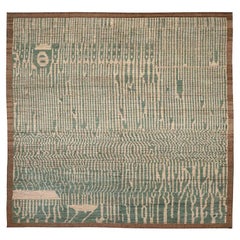 Alfombras marroquíes de Afganistán - Lana Verde Marfil - 96376