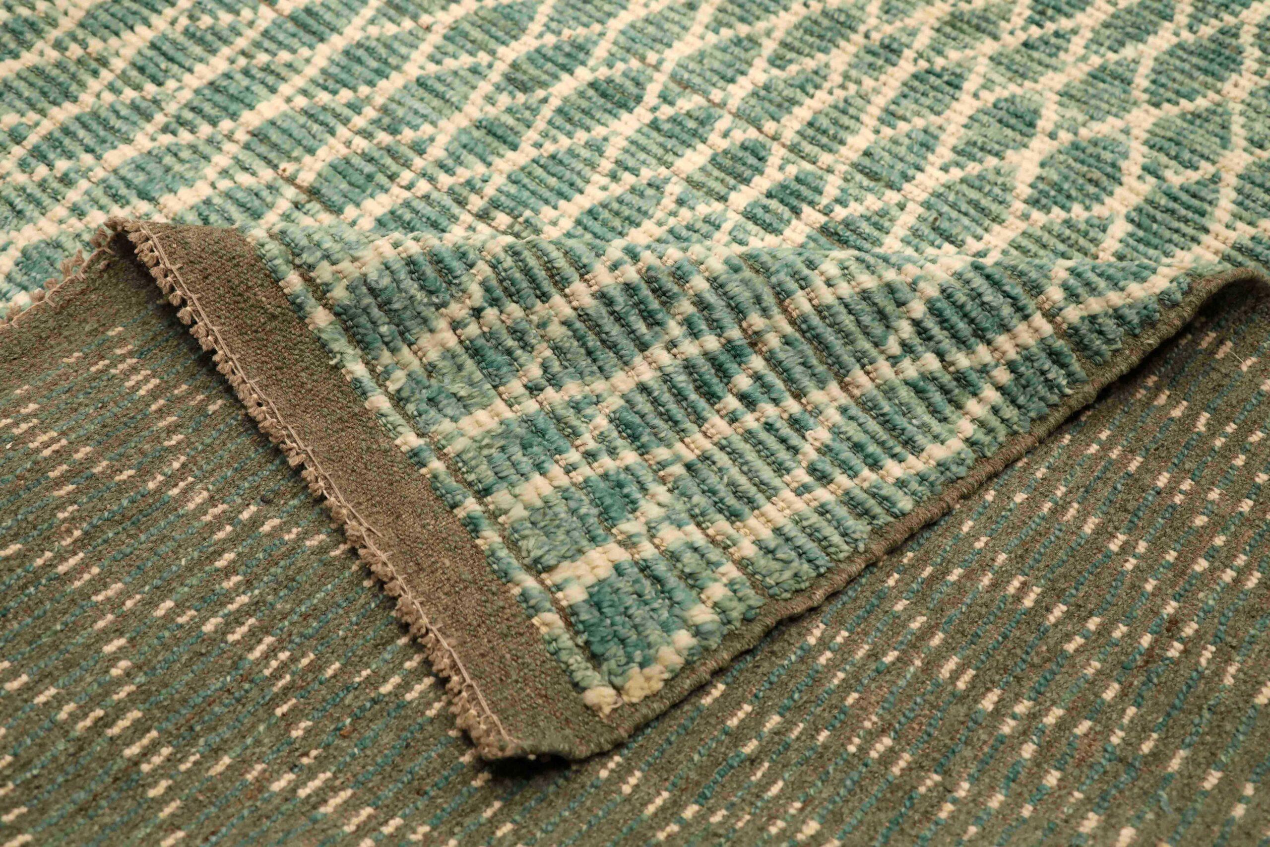 Alfombras marroquíes de Afganistán - Lana Verde Marfil - 96439 Tribal en venta
