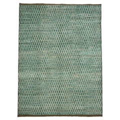 Tappeti Afghanistan Moroccan Area Rugs - Wool Green Ivory Design - 96439