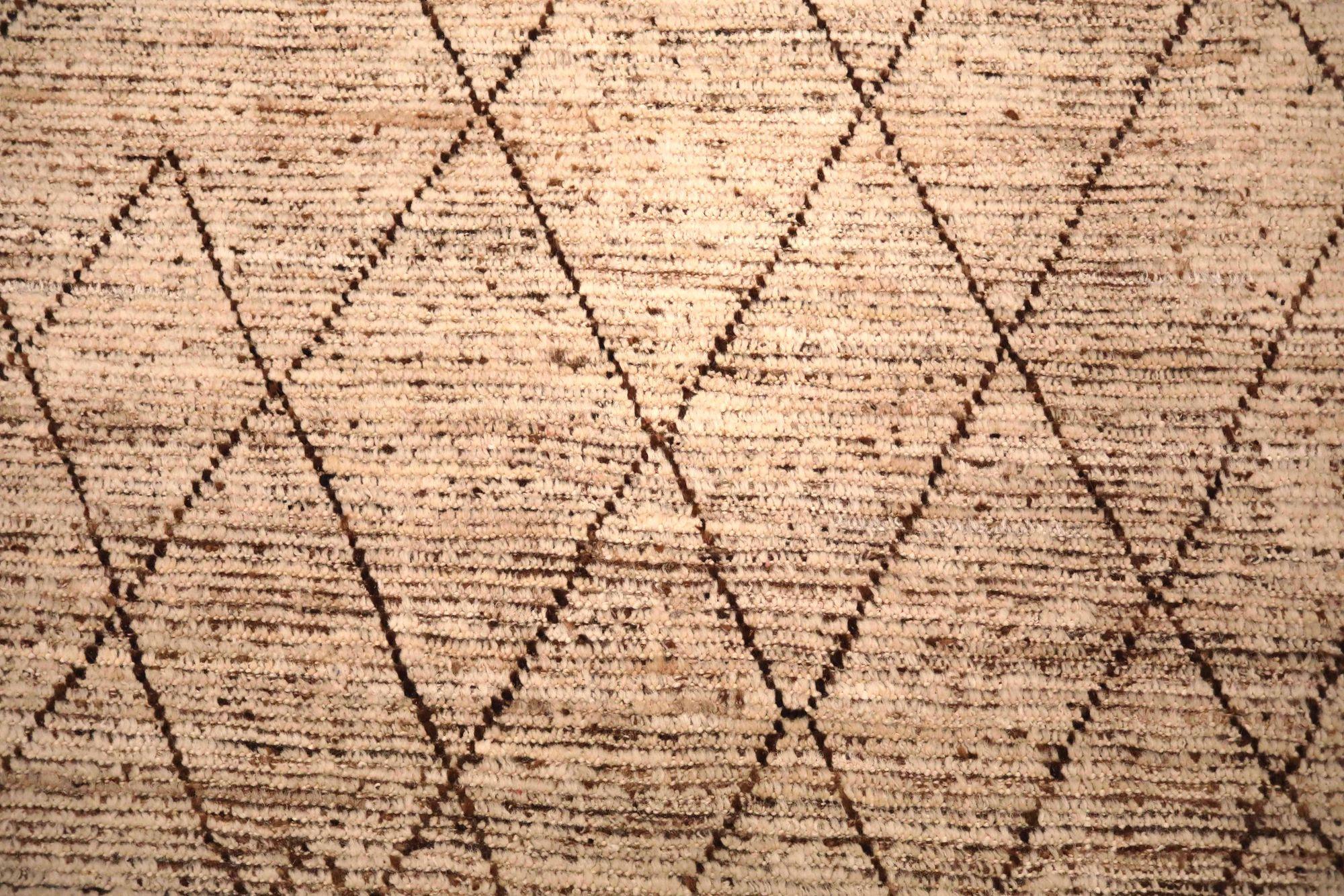 Tribale Tappeti Afghanistan Moroccan Area Rugs - Wool Ivory Design - 93585 in vendita